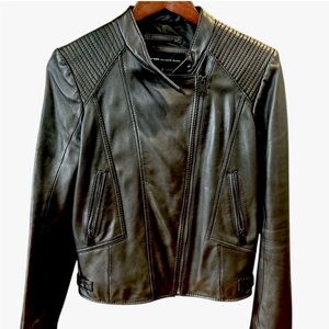 Andrew Marc Moto Leather Jacket Womens Medium